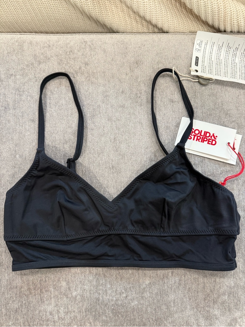 SOLID & STRIPED Black Soft Triangle Bralette